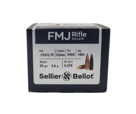 Picture of SELLIER & BELLOT 223-55gr FMJ BULLETS(100)